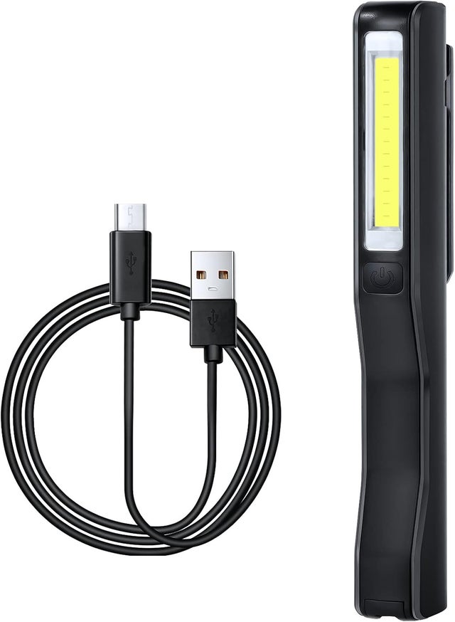 fLampe de Travail LED Rechargeable 180 Lumens Lampe Mecanicien COB Lampe de Poche Ultra Puissante, Lampe Inspection pour Auto Garage Atelier Bricolage