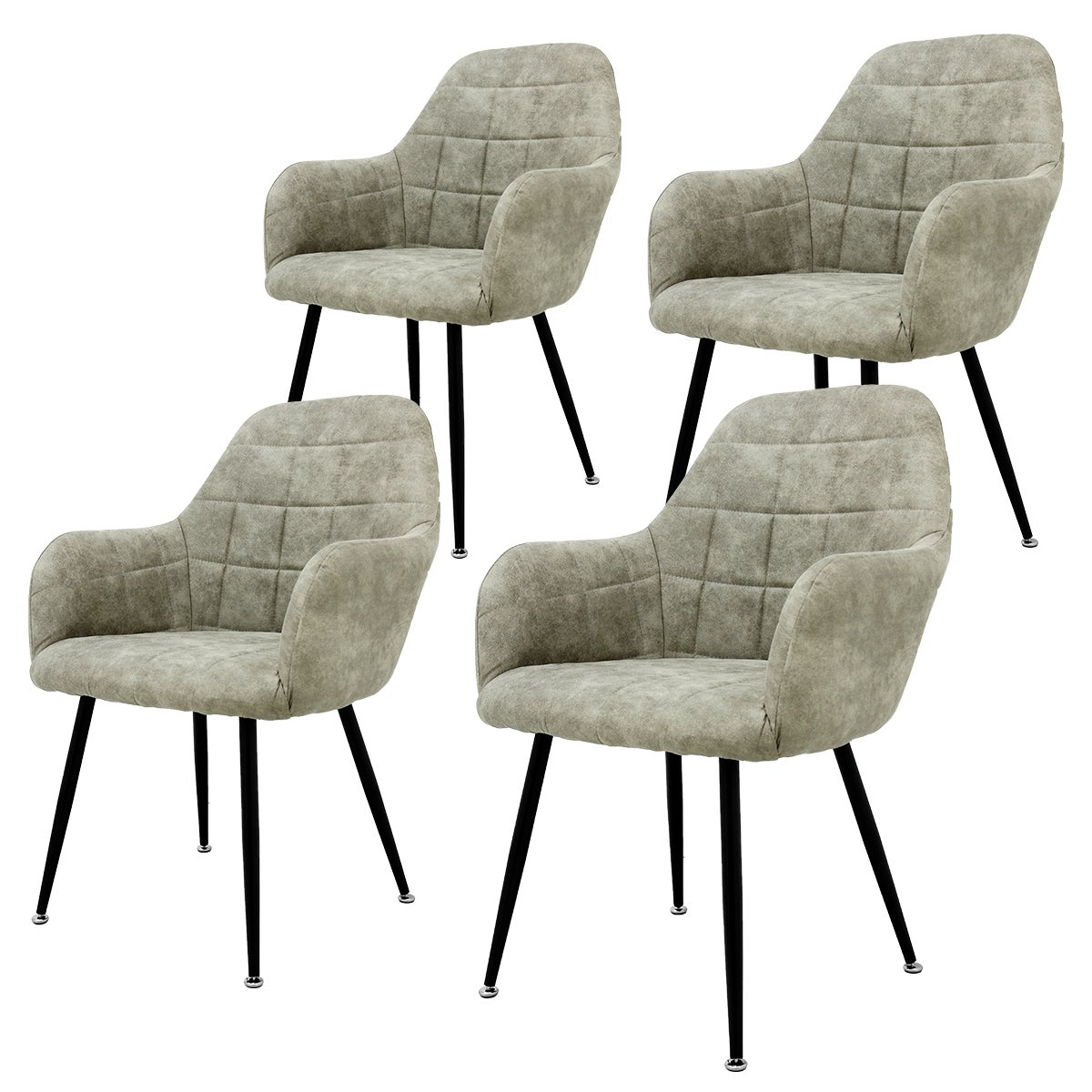 4 krzesła do jadalni do salonu projekt krzesła do jadalni mikro skóra oliwkowo-szara