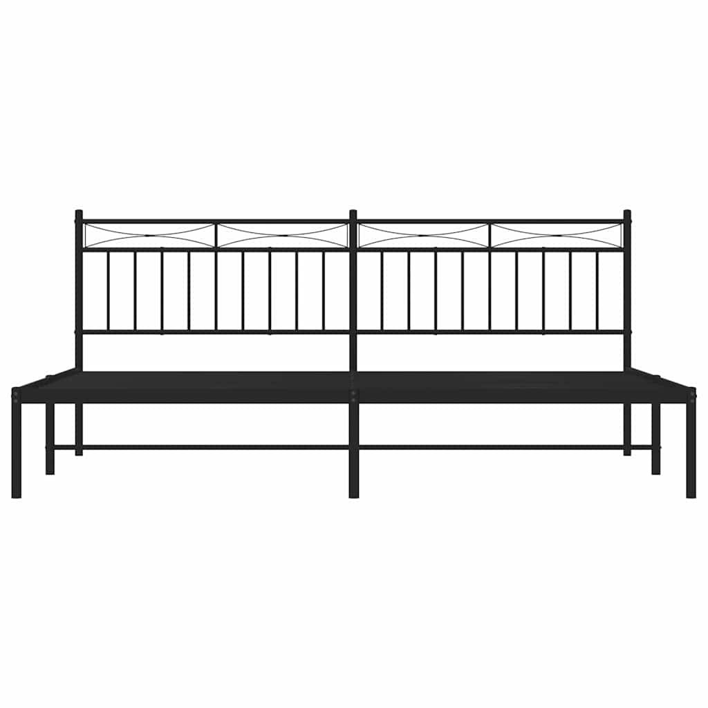 Estructura cama sin colchón con cabecero metal negro 193x203 cm vidaXL - 6