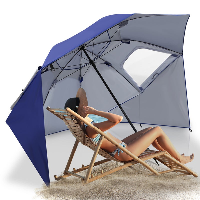 VidaXL Ombrellone Da Giardino A Doppia Testa 449x265 Cm - Antivento Con Base A Sacco Di Sabbia E Apertura A Manovella