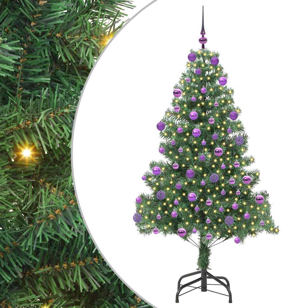 Choinka z 300 diodami LED z podstawą Zielony 180 cm PVC