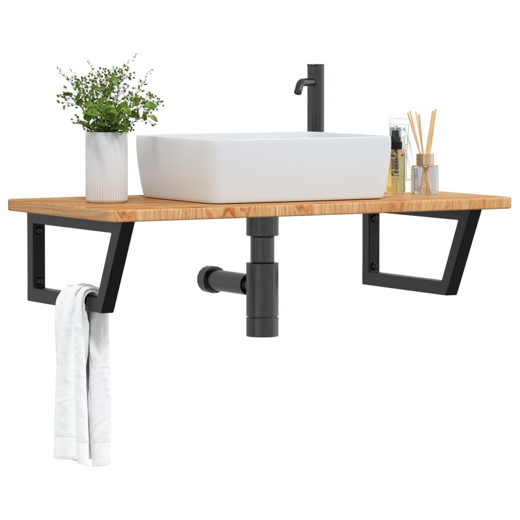 MOB-IN Set Lavamano Nova In Legno E Metallo Con Specchio A Mensola - Mobile 40x50x22 Cm, Lavandino Nero Reversibile - 2