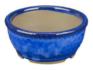 Vaso Per Bonsai Morrisan – Rettangolare In Gres Smaltato Azzurro, 11x8,5x4,5 Cm - 2