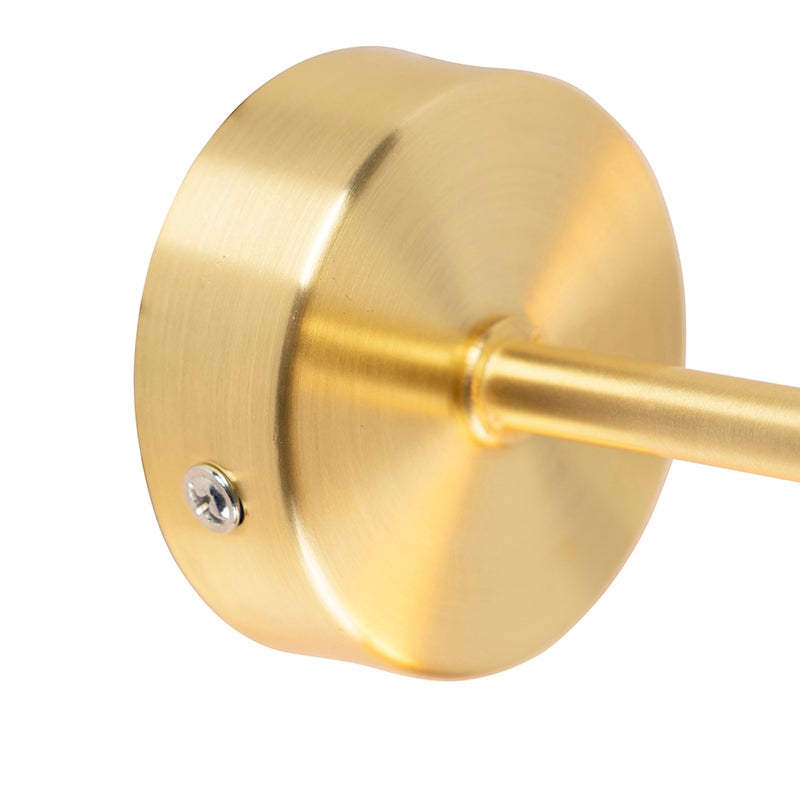 Qazqa moderne applique murale intelligente - Facil - doré/laiton, ampoule led 4.9w, e27, dimmable, 6.6cm, idéal pour la salle à - 6