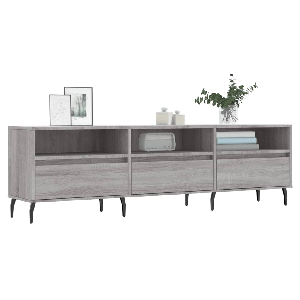 Meuble TV sonoma gris 150x30x44,5 bois d'ingénierie - 3