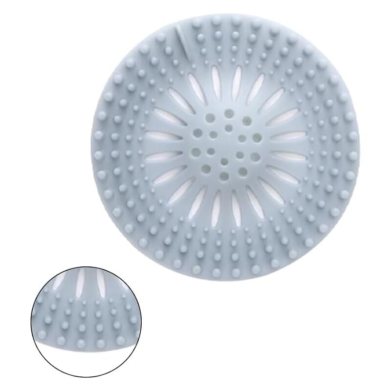 Ensemble de deux protections de bonde en silicone – crépine d'évier de cuisine – crépine de bonde de baignoire – (bleu 13,5 x 13,5 cm) - 2