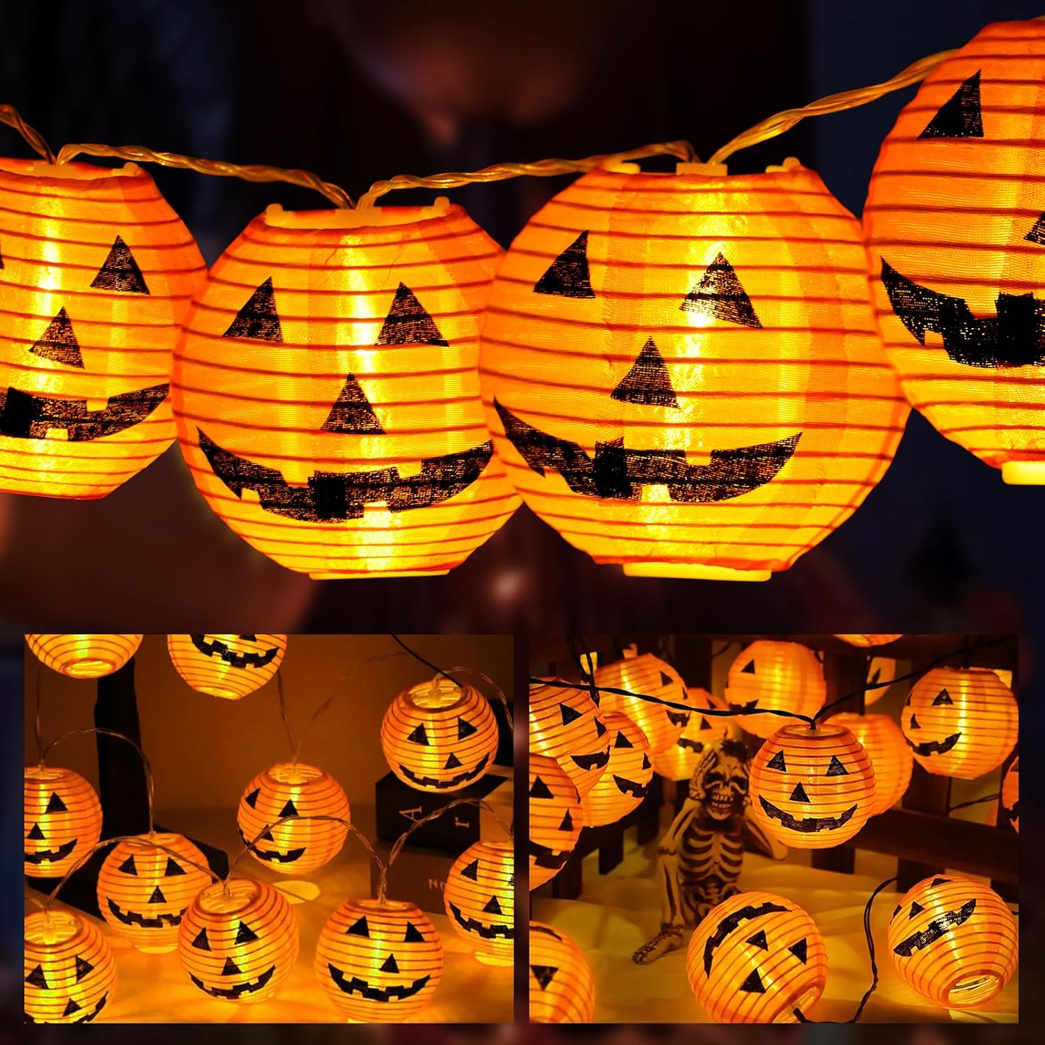 Girlanda Świąteczna Halloween 3M 20 LED Zasilana Bateriami 2 Tryby Dekoracja Wewnętrzna Zewnętrzna Dom Ogród Impreza Bar