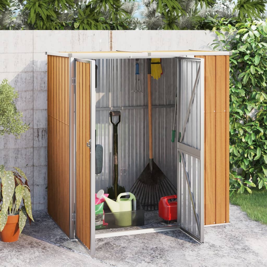 Homgoday Cobertizo Metálico Para Jardín – 87x98x159 Cm, Gris, Acero Galvanizado, Sin Suelo