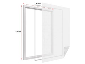 Zanzariera Adesiva Per Finestre - 150x250cm, Bianca, Facile Da Installare - Foto 5