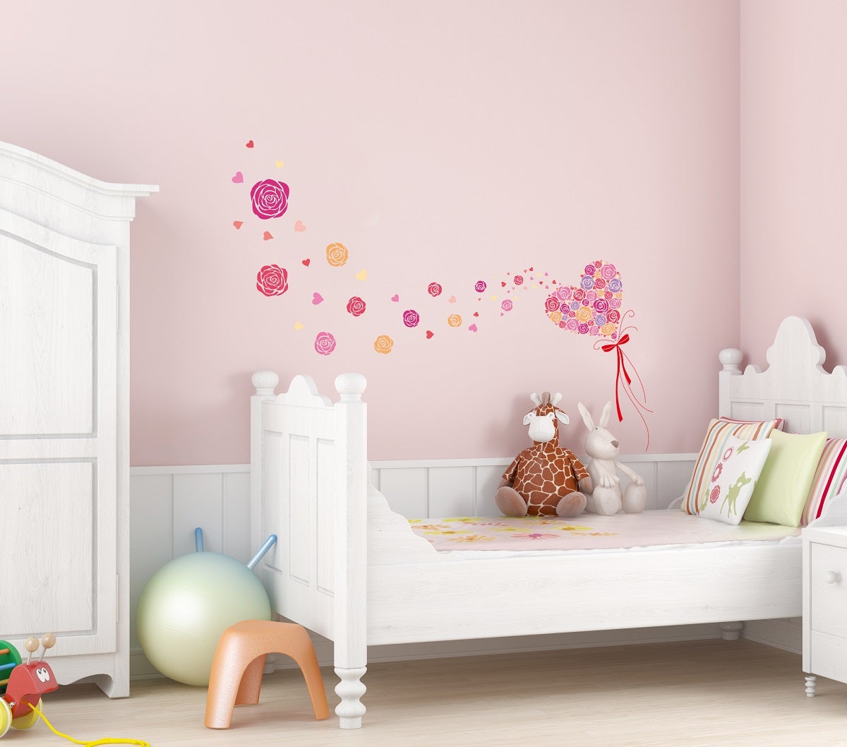 Adesivo Volare cuori e rose - Sticker adesivo - adesivi murali - - 4
