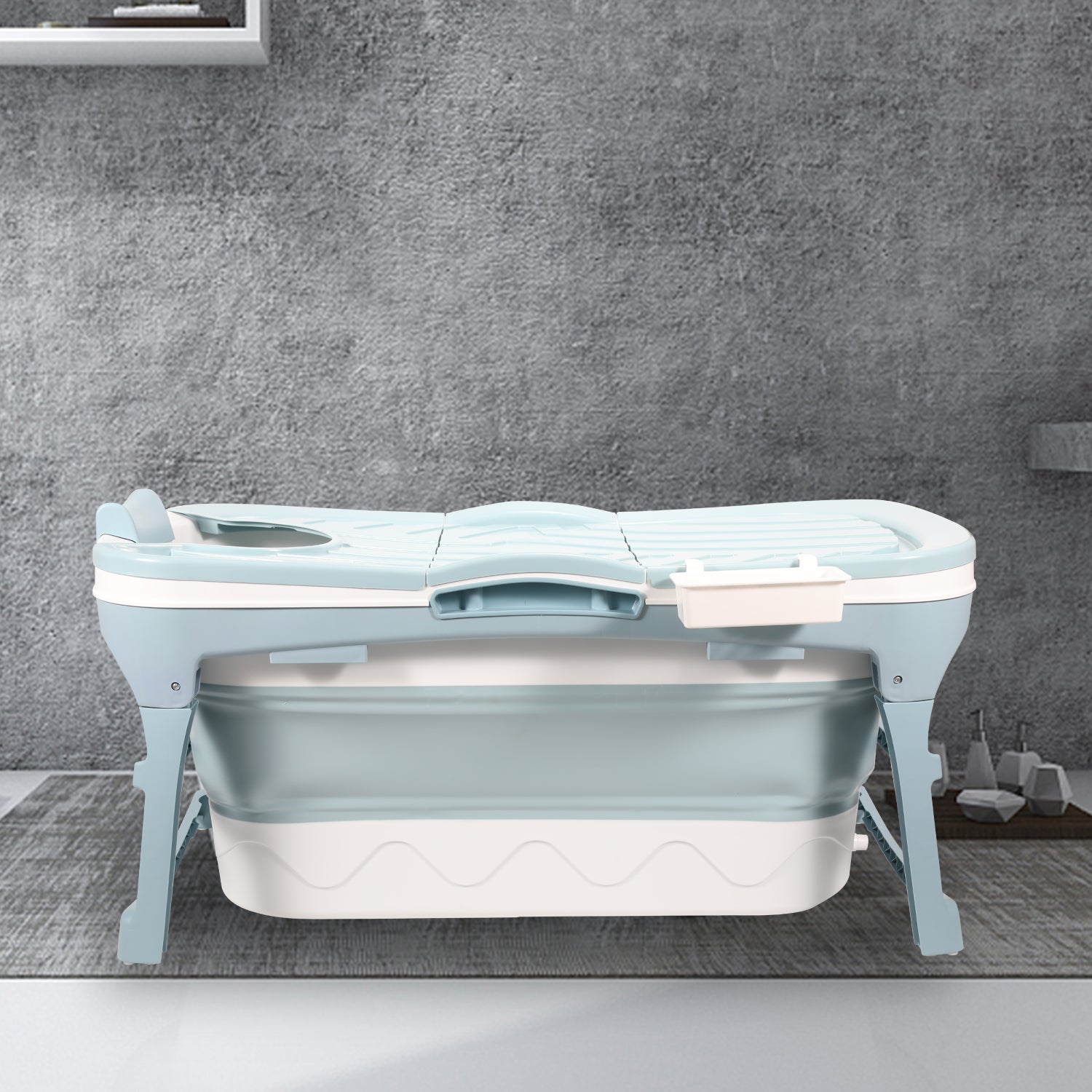 Bañera plegable para adultos Bañera independiente plegable de plástico  portátil de 118 cm con tableta para niños y adultos | Leroy Merlin