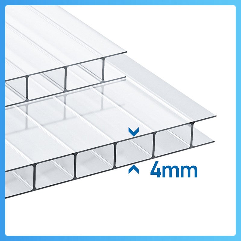 14x Plaque polycarbonate 4mm 121x60,5cm Plaque polycarbonate translucide résistant aux UV double paroi isolante alvéolaire pour Serre - 7