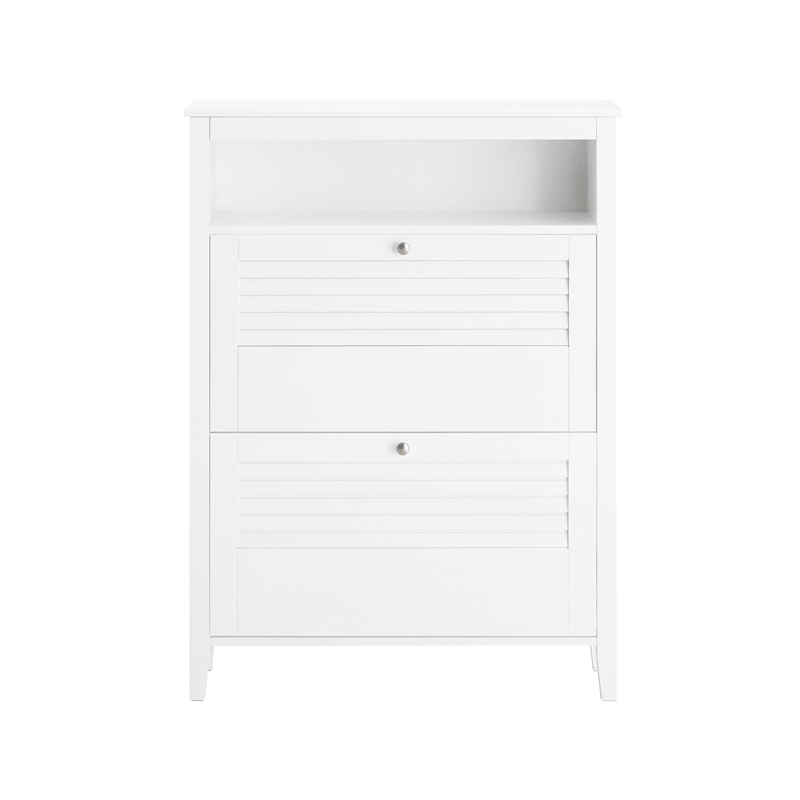 SoBuy Armoire à Chaussures Commode à Chaussures 2 Abattants Meuble de Rangement à Chaussures Meuble d'entrée, FSR152-W - 6