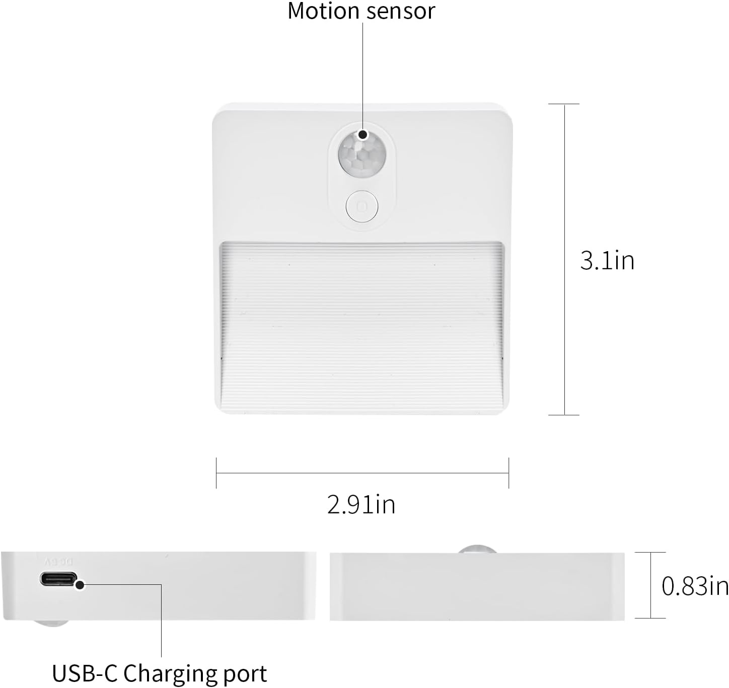 Lampada da cucina a LED sotto l'interruttore, luci per armadietti con sensore di movimento a LED ricaricabili trame USB dimmerabili, illuminazione a strisce sotto l'interruttore da 20 cm/30 cm  39