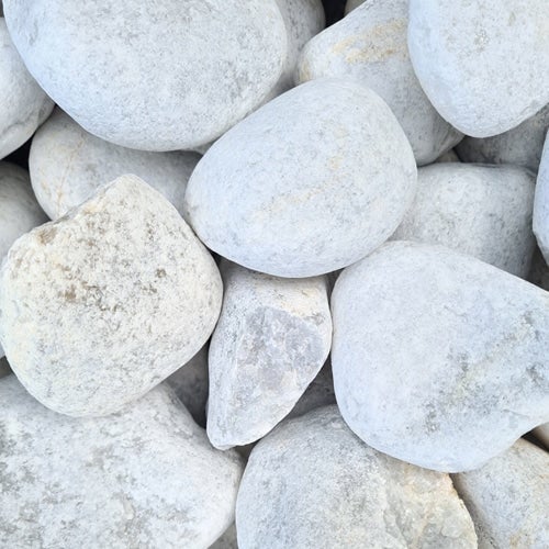 Sac +/- 20 kg Gravier blanc roulé 60/100 Bricoman