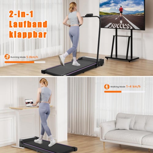 Esteira Dobrável para Casa e Escritório, Walking Pad 2,5 PS, Velocidade 1-8 km/h, Compacta e Silenciosa - 5