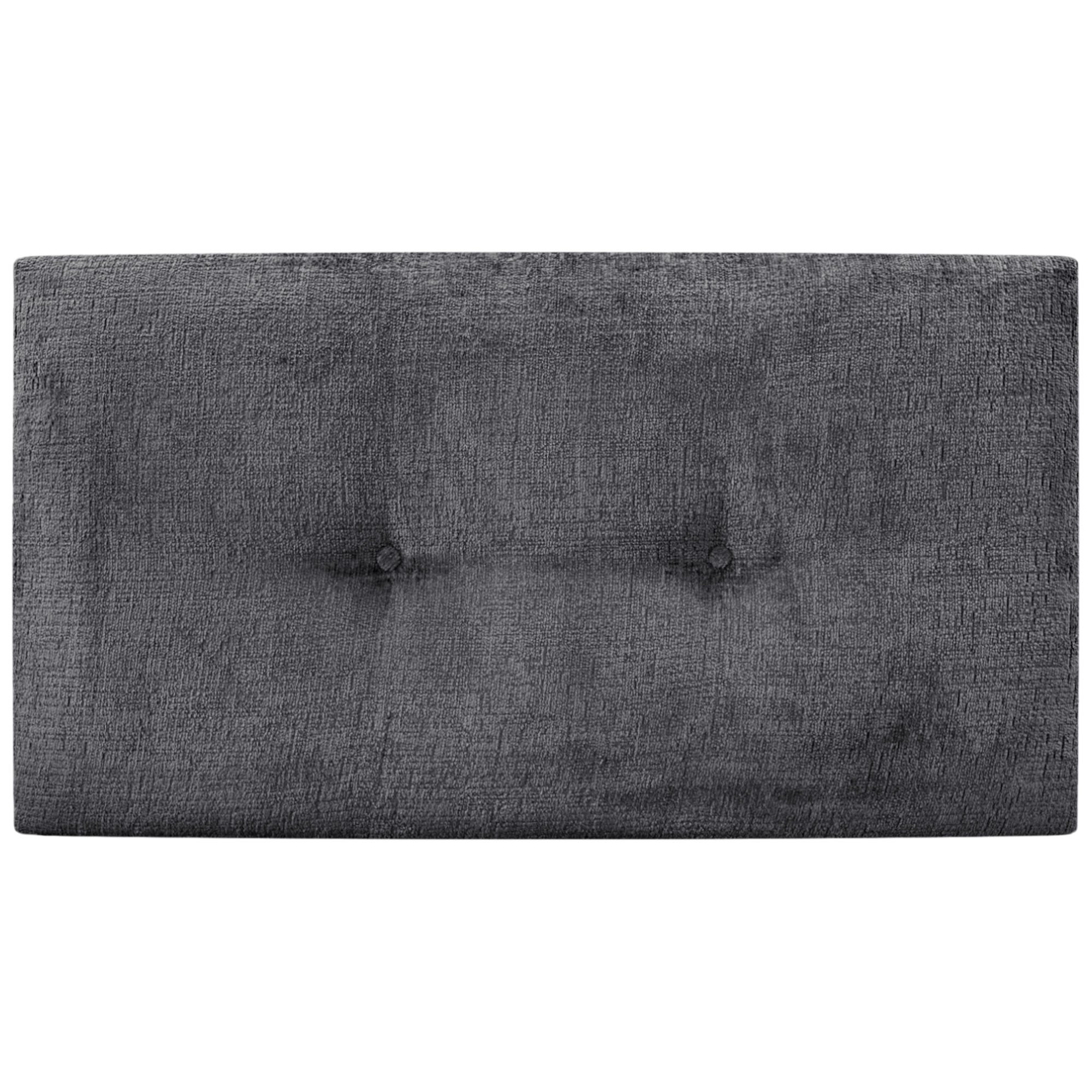 DHOME Testiera in lana ecologica premium finitura liscia con bottoni testiera imbottita per letto camera imbottitura lusso (Grigio Scuro, 90 cm) - 3