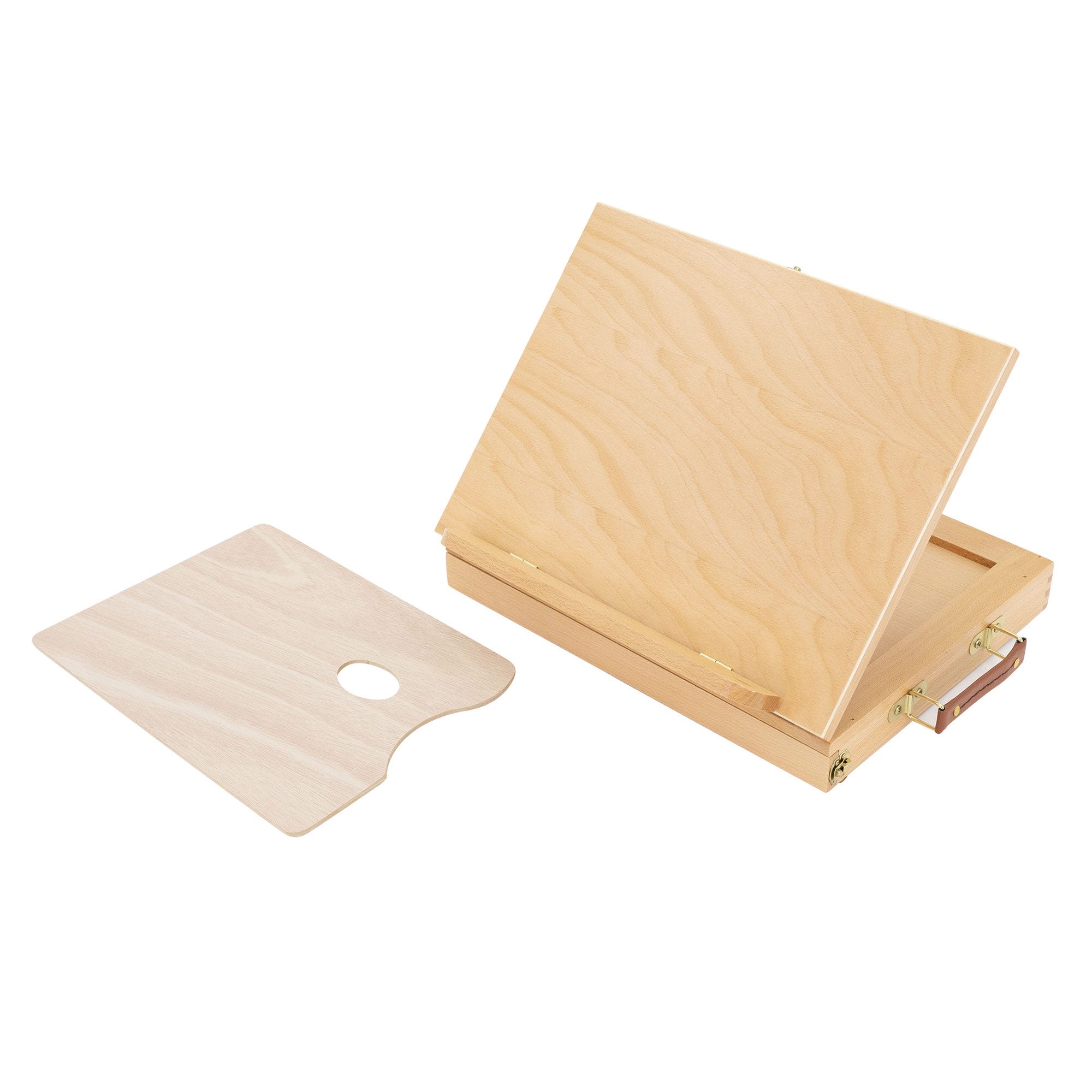 Cavalletto Da Tavolo In Legno Di Faggio HOMCOM - Altezza E Angolazione Regolabile, Con Cassetto, 42x36x12.5 Cm