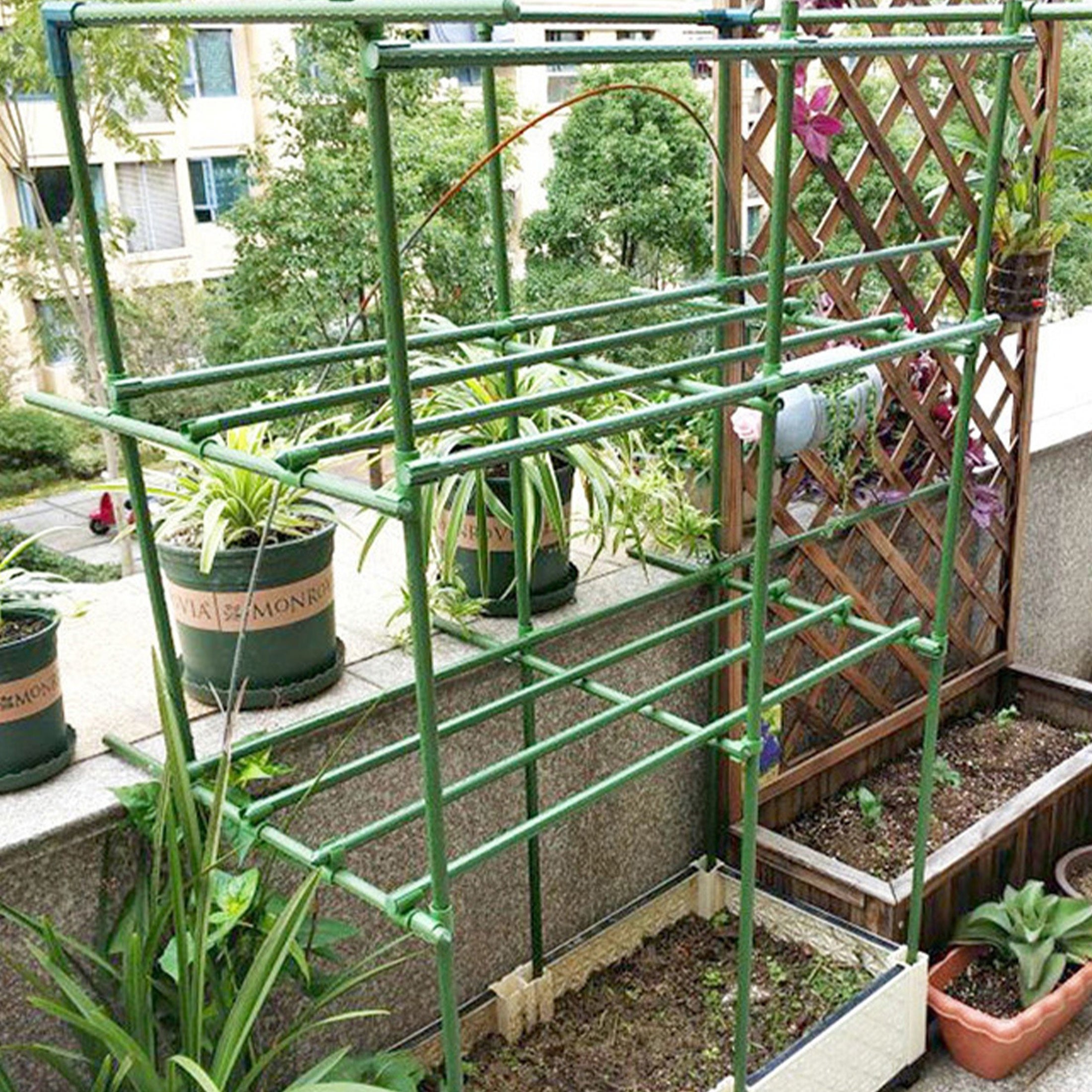 Ensemble de 36 supports d'escalade, piquets de jardin en tube d'acier plastifié, piquets de support pour plantes, adaptés aux plantes grimpantes - 6