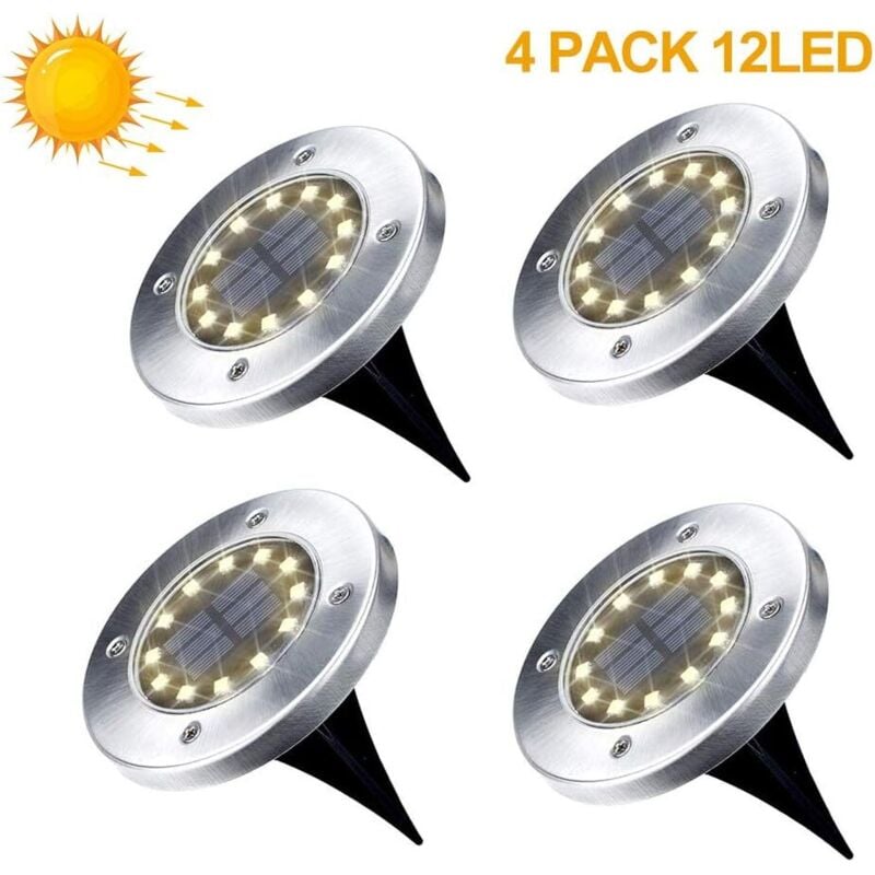 Luces Solares Para Jardín Exterior, Paquete De 4 Luces Solares Para Exterior Con Luz Blanca Calida Inalambricas Ip65 Impermeables Para Cercas Patios Porches Debuns 83137348