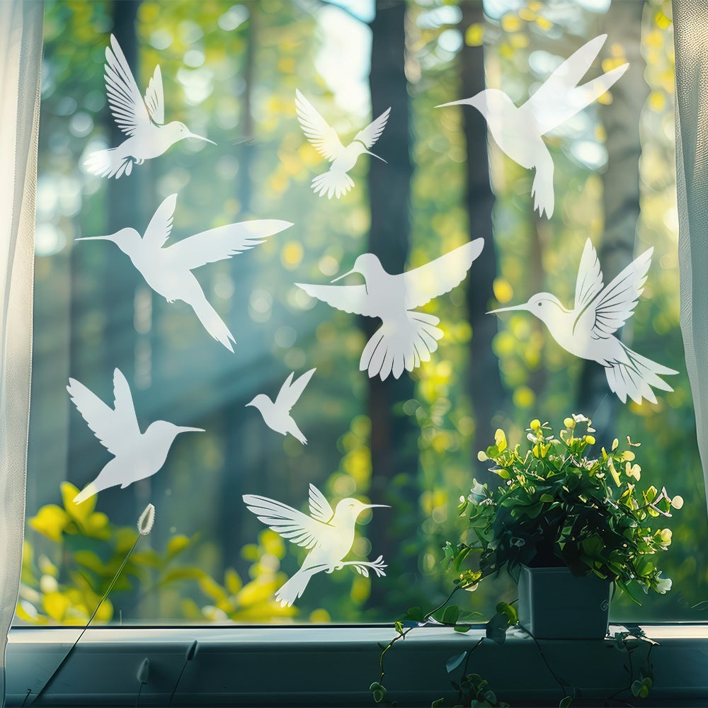 Autocollants anti-collision pour oiseaux de fenêtre, protection de porte en verre et sauvez les oiseaux, réflexion, 9 Pcs, Dégager - 2