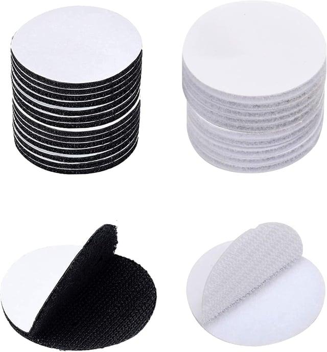60 pièce (30 paires, 30mm) Scratch Autocollant Rond 30mm, Scratch Adhésif Rond Autocollant Adhésif Ronds Crochet et Boucle Adhésifs pour papier