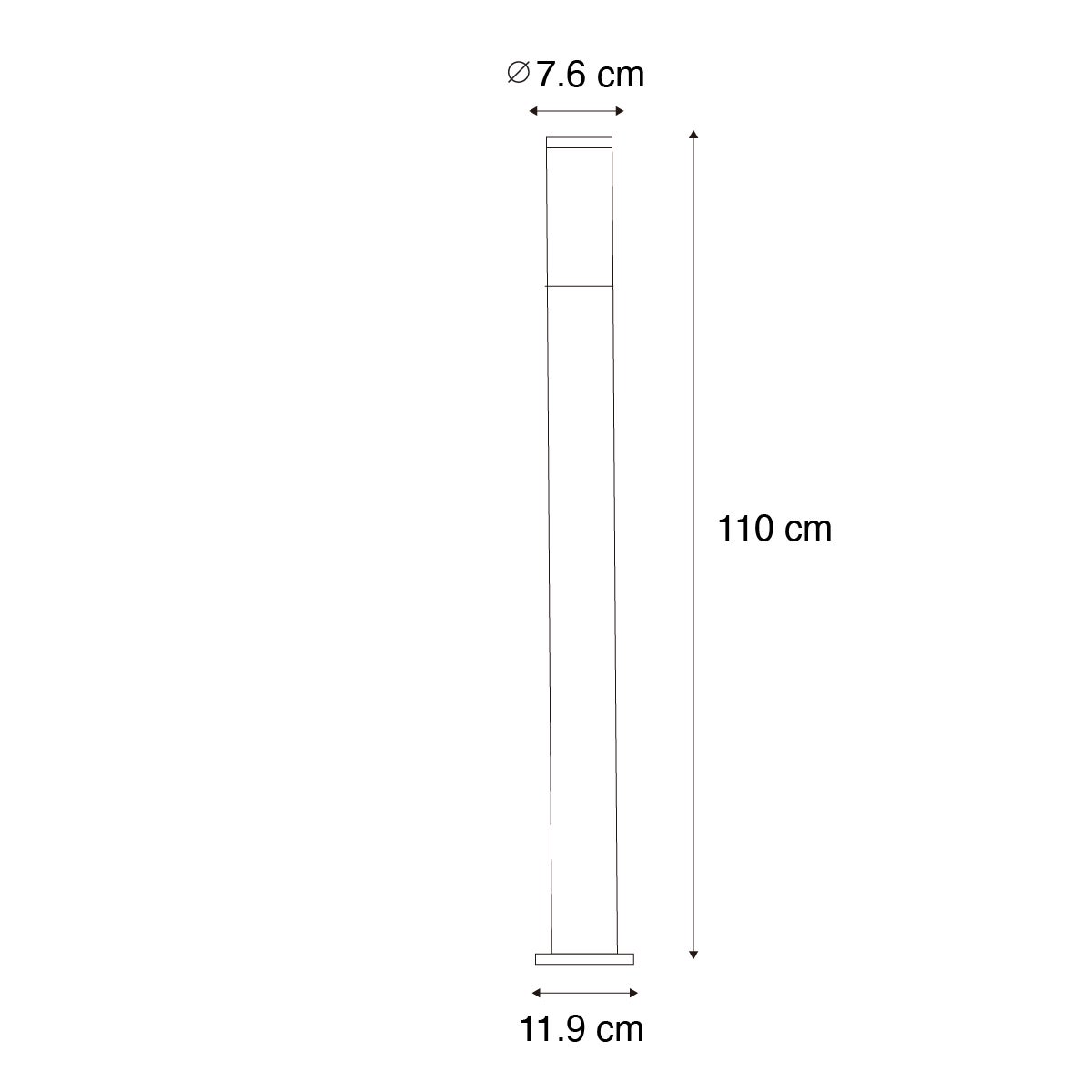 Qazqa moderno lampada bollard da esterno per giardino - Rox - grigio scuro, max. 20w, compatibile con lampadines LED, e27 - 3