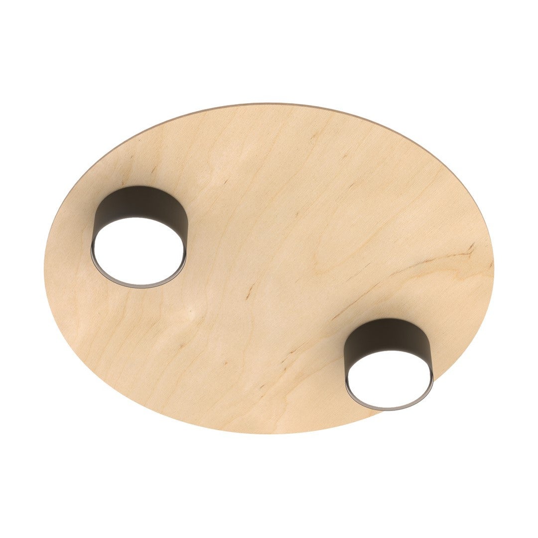 Lampa wisząca PIXO jasne drewno-czarna 2xGX53x10W drewno wym:8x40x40cm IP20 Emibig