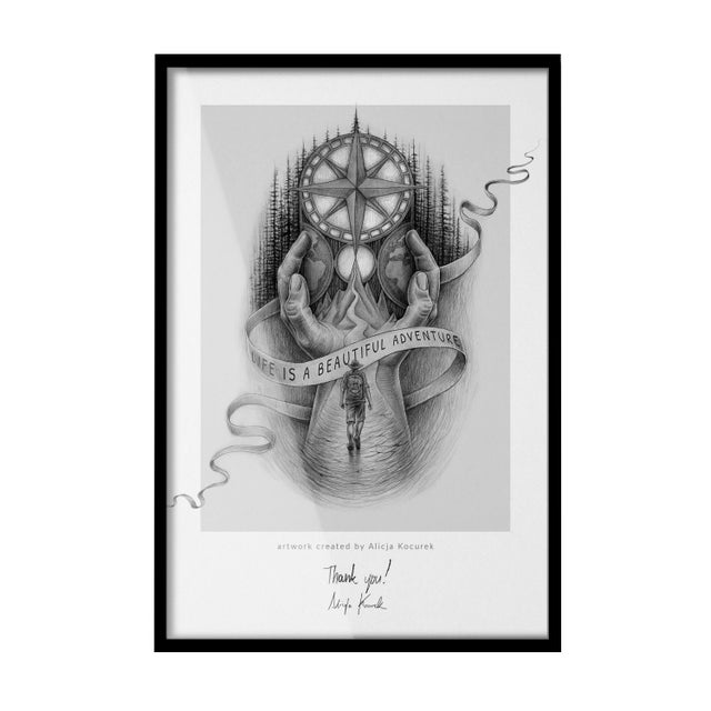 Ramka TULUP czarna na zdjęcia – 20x30 cm – prostokątna