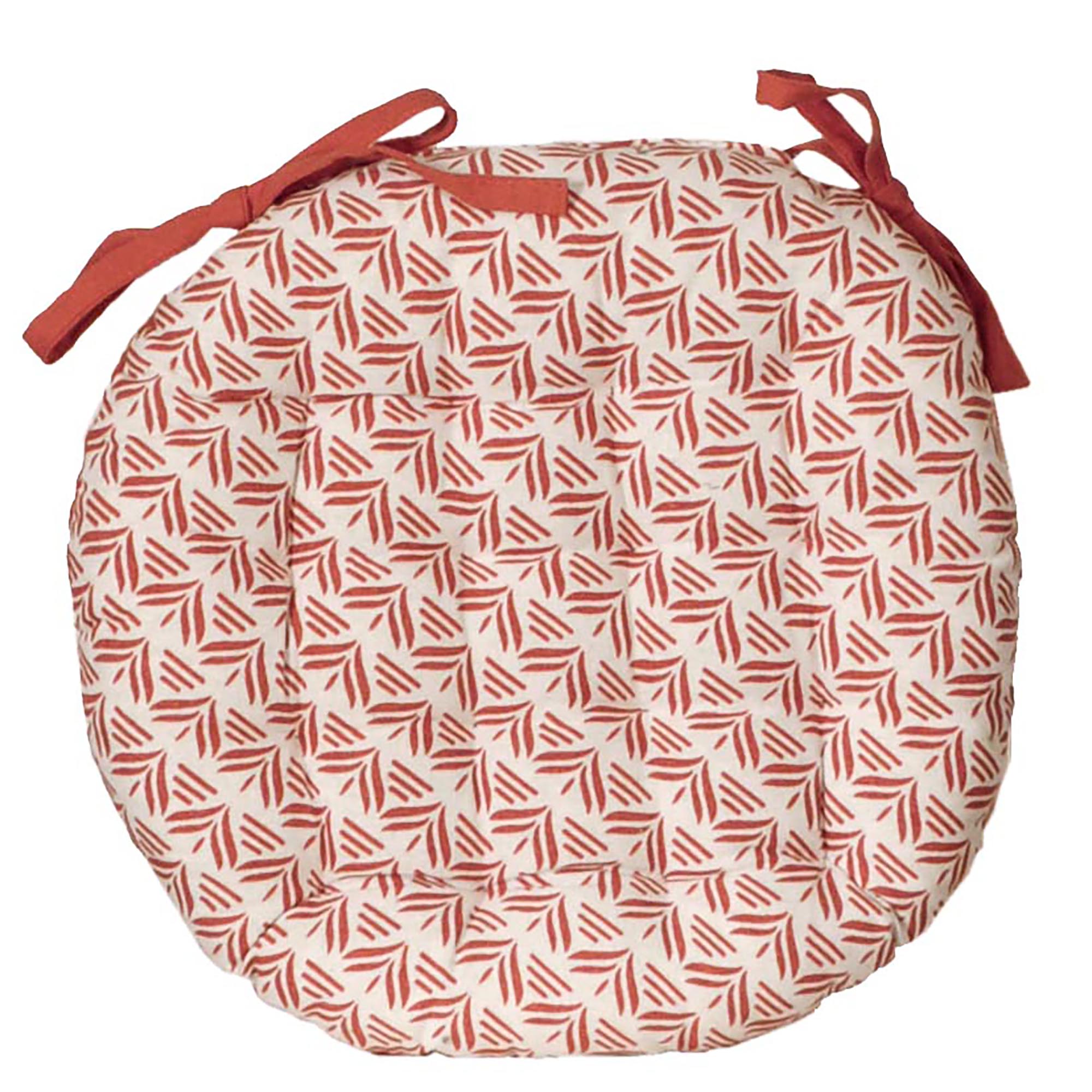 Set De 6 Coussins De Chaise Carrés 40x40x10 Cm - Polyester Doux Avec Attaches - Pour Intérieur Et Extérieur - Couleur Bordeaux