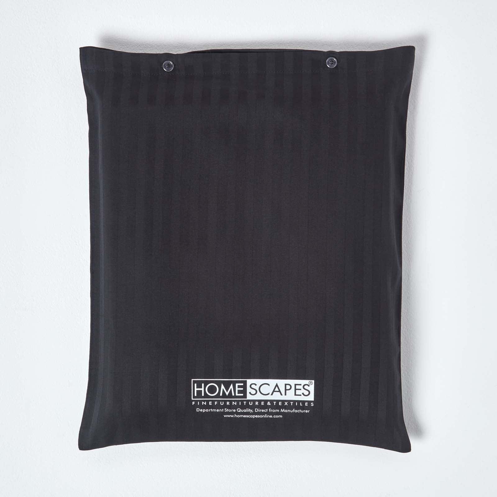Homescapes Drap plat rayé satin de coton égyptien 330 fils coloris noir 270 x 300 cm - 5