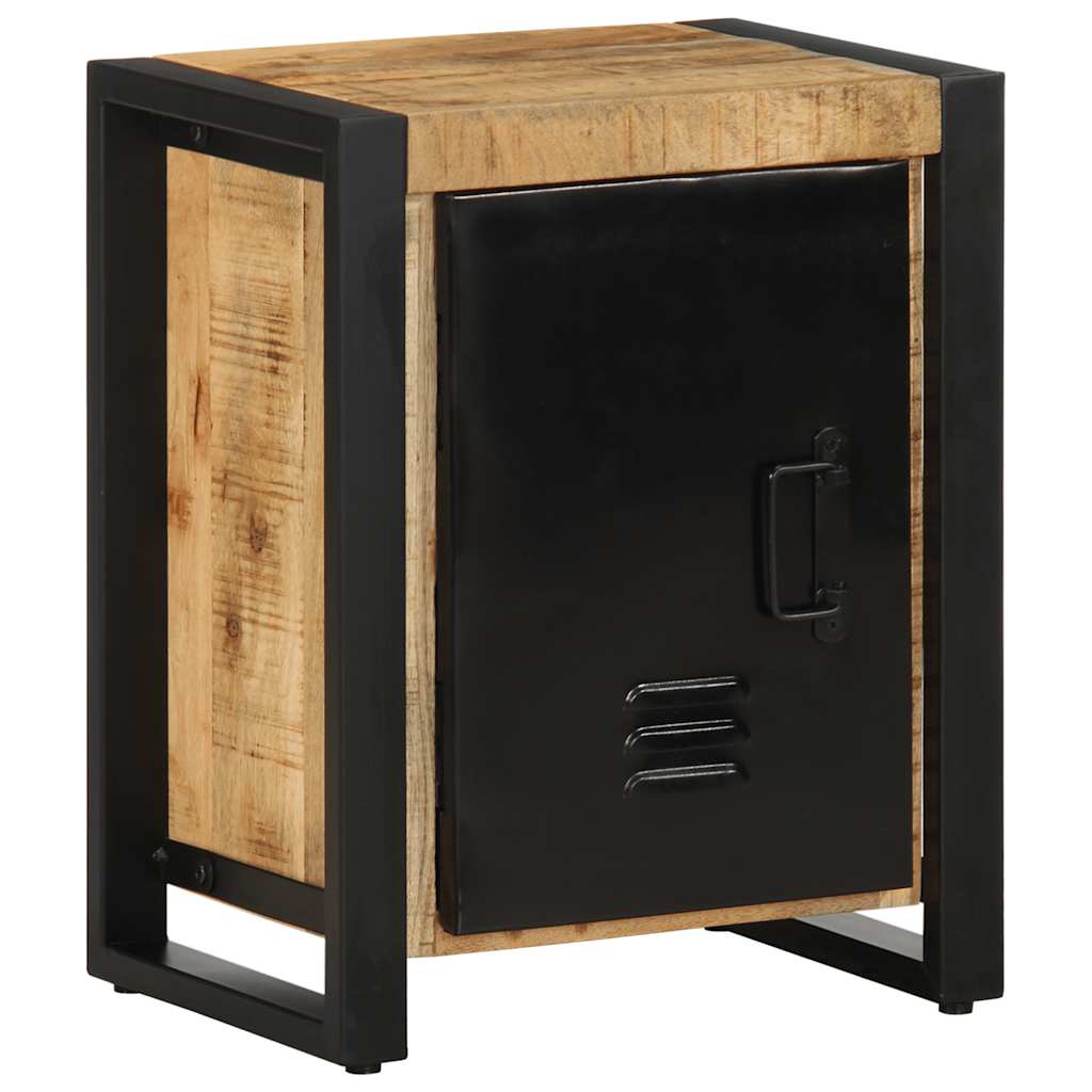 Table de chevet en bois de manguier massif et fer noir 40x30x50 cm Table de chevet en bois de manguier massif et fer noir 40x30x50 cm