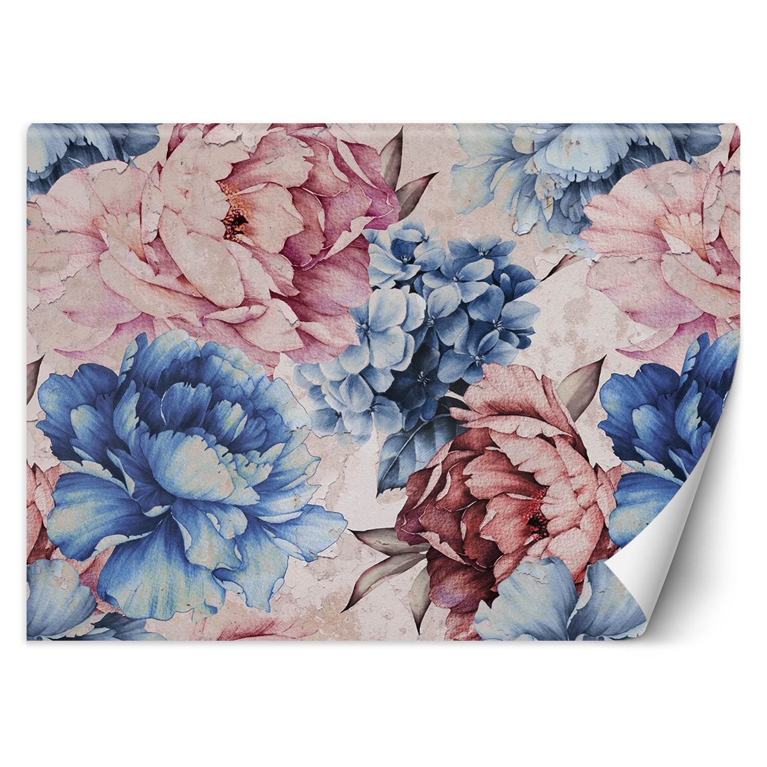 Papier Peint 3D Autocollant Luna - Fleurs Pivoines Roses, Motif Design (neuf)