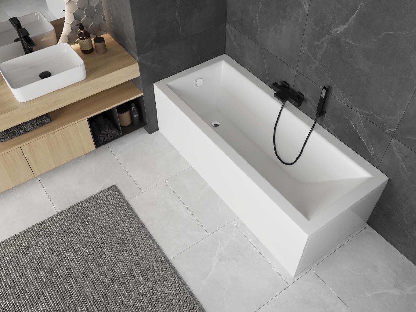 Baignoire rectangulaire Mexen Cubik 180 x 80 cm avec habillage, blanche - 55031808000X - 3