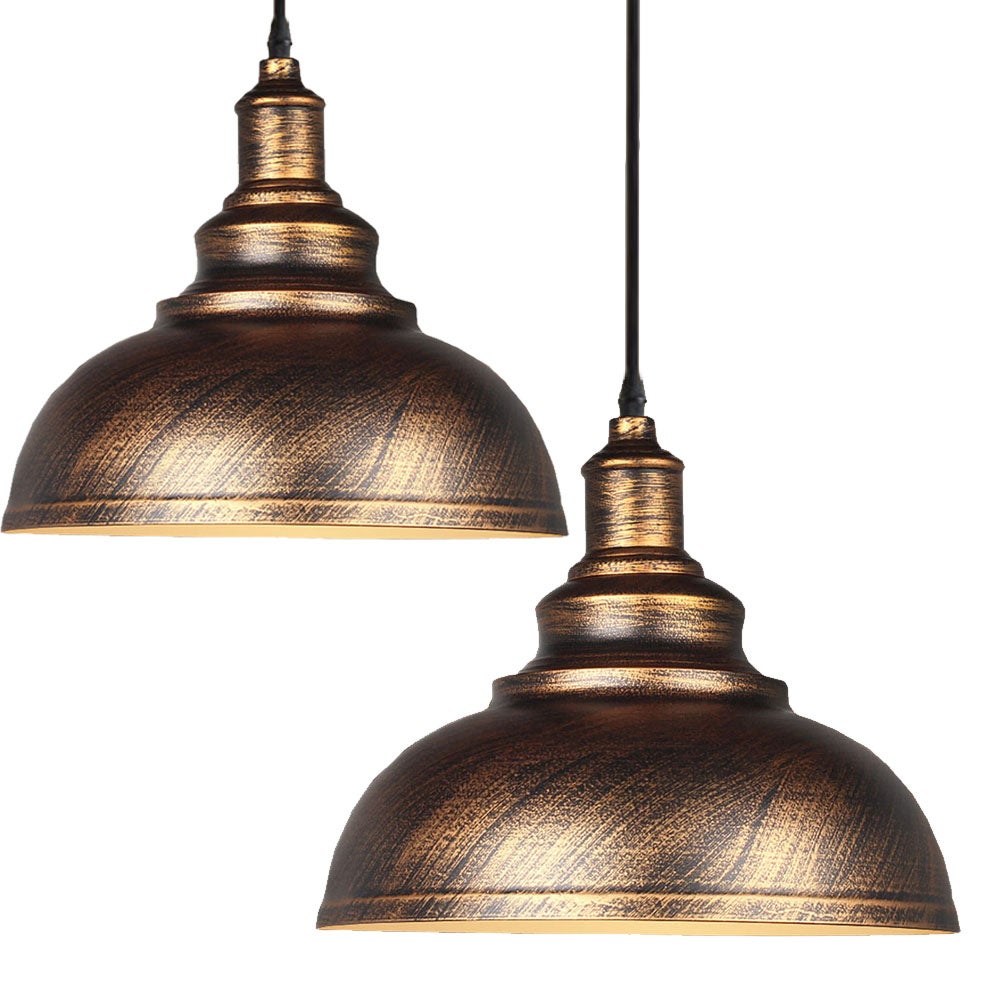Kawoo 2pcs Lustre Salon,Lampe Suspension Luminaire Industrielle Retro en Cage pour Chambre Cuisine - Maison