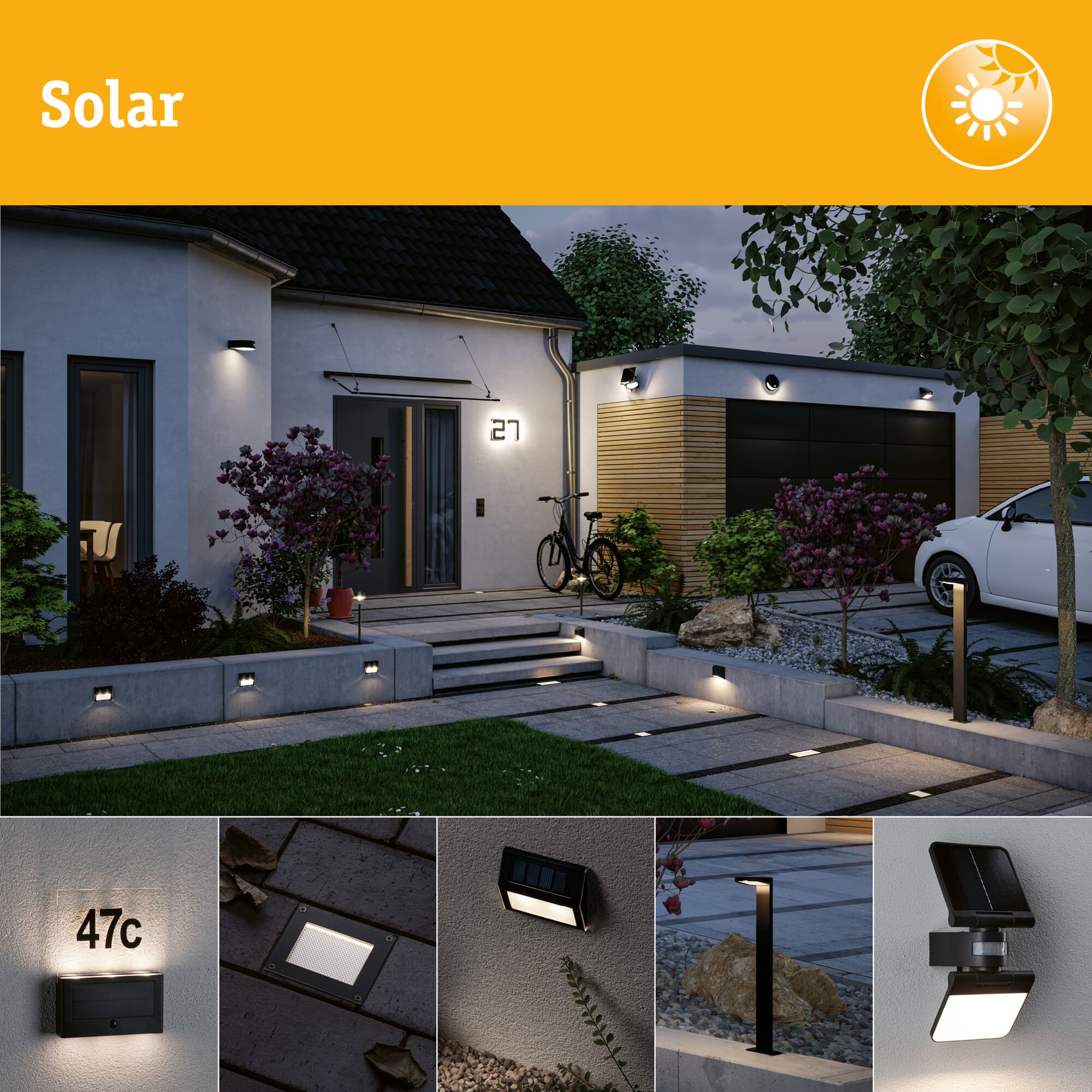 Projecteur de jardin Solaire Pearl IP44 120x800 mm 2900K 1,2lm Verre, Noir - 8