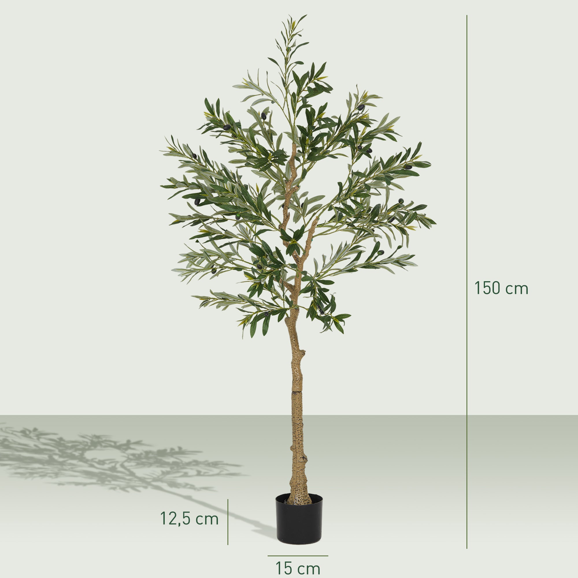 Olivier artificiel 150 cm plante artificielle intérieur, fausse plante décoration pour maison, bureau, salon, chambre - 5