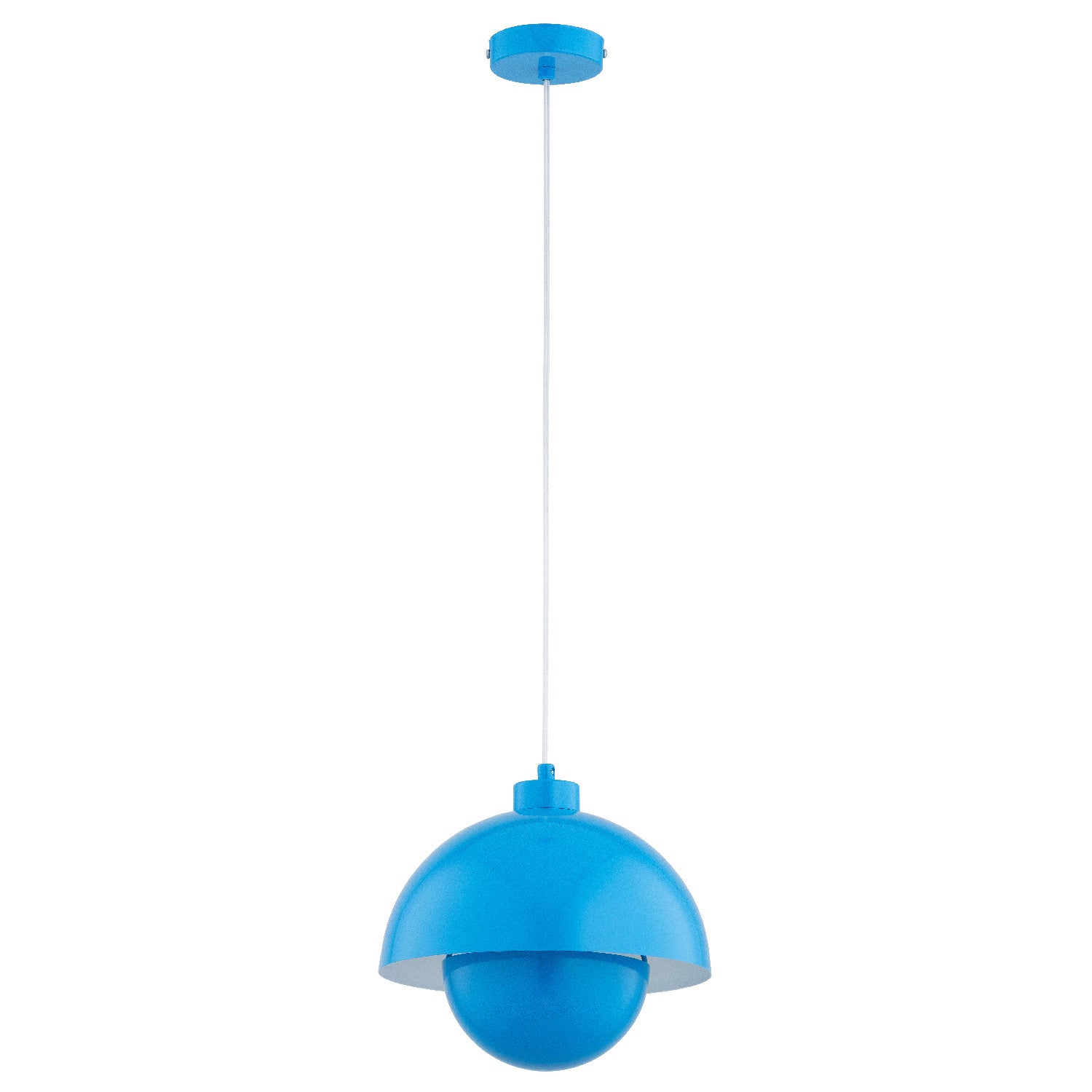 Lampa wisząca Kuger niebiesko-biała 1xE27x15W do kuchni wym: 85 x 27 x 27 cm metal Alfa