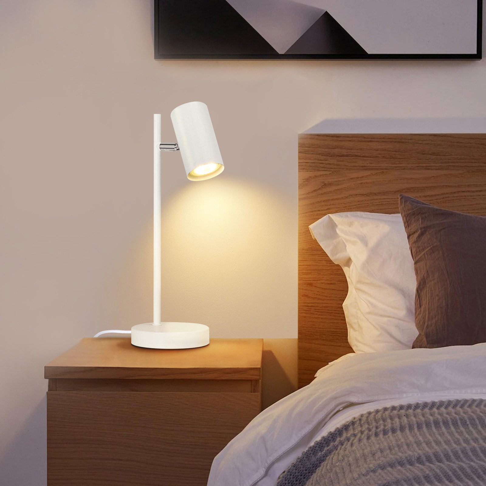 ZMH Lampe de table LED salon pivotante 350° GU10 lampe de table métal pour bureau - 4