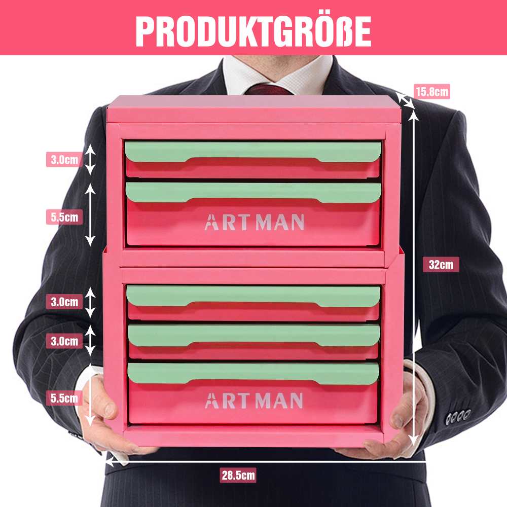 Boîte de rangement empilable 5 tiroirs – Organisateur maquillage multifonction en métal, étanche, design élégant - 2