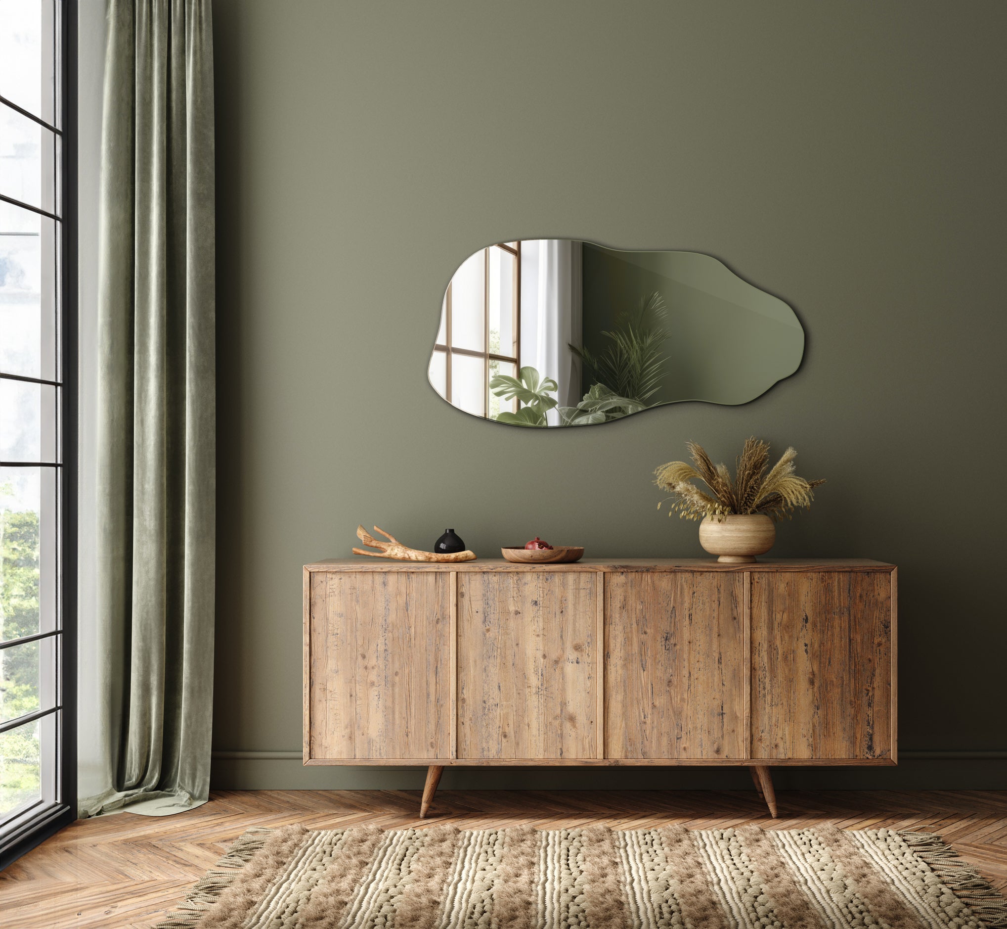 Miroir mural décoratif - Irrégulier - pour la chambre, le salon - 40 cm x 80 cm - 5