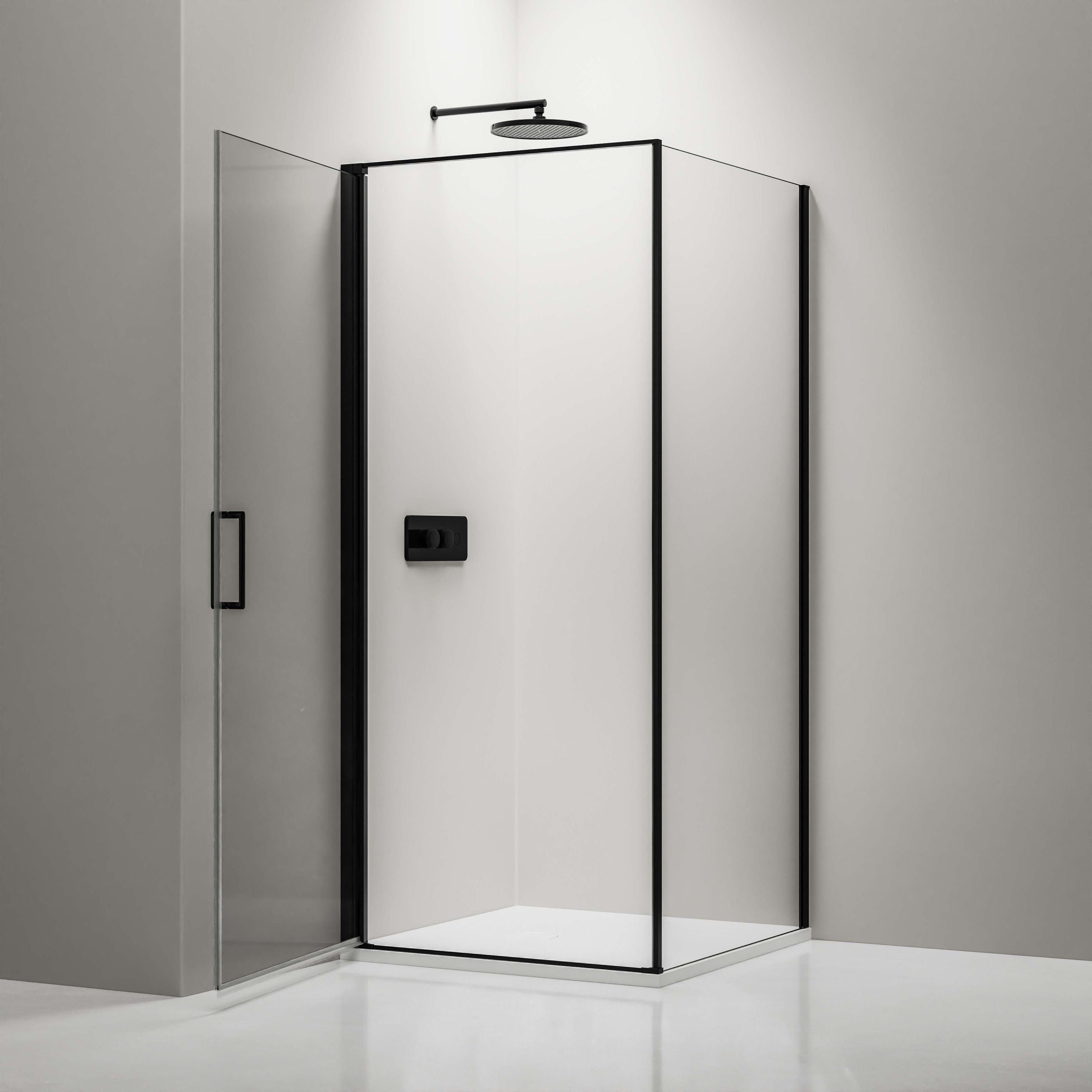 Bernstein Kabina prysznicowa narożna czarna EX416S szkło ESG 6mm – 80x80 cm - 2