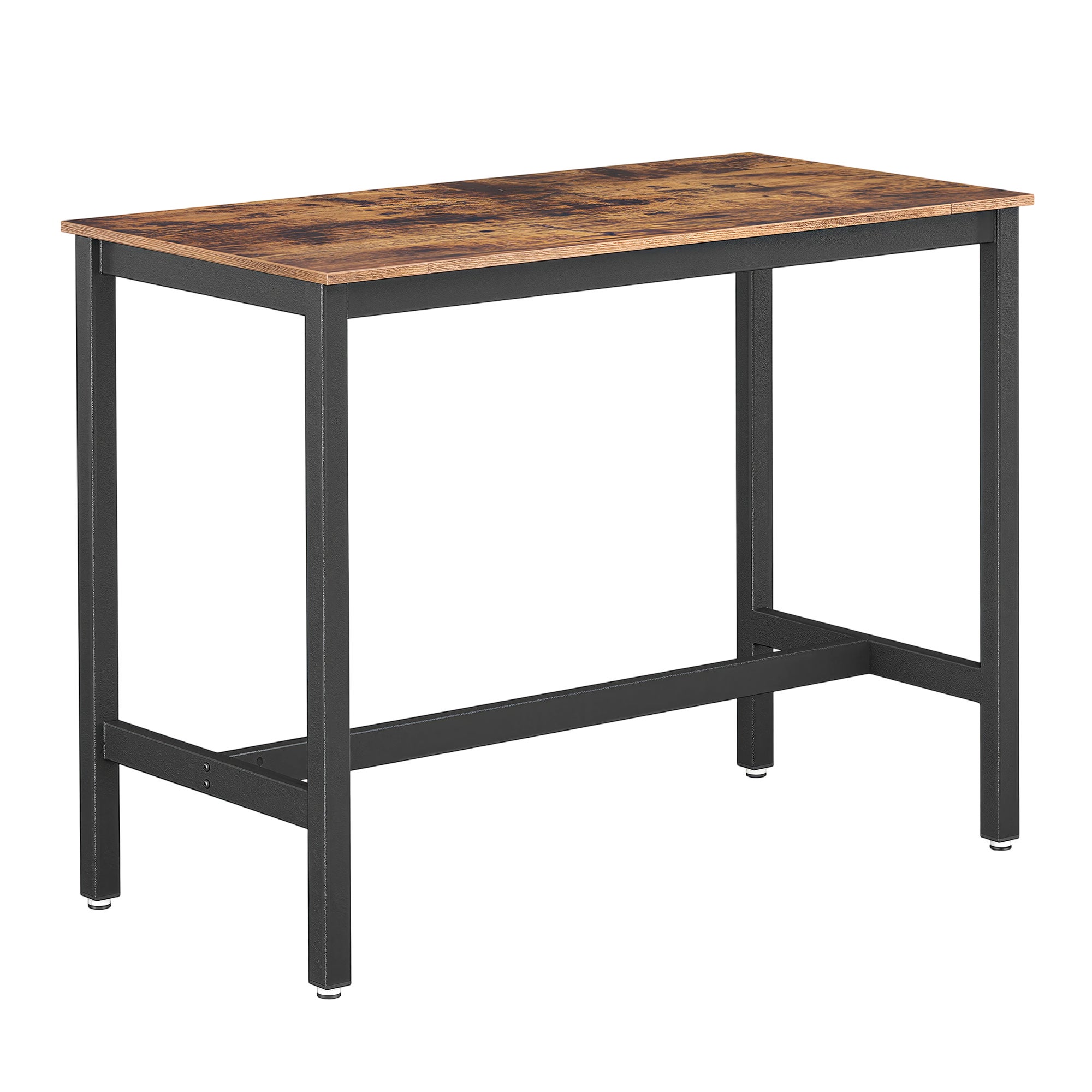 Tavolo Alto Da Bar Snack Penisola Stile Industriale Rettangolare Greige