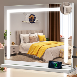 HOMCOM Specchio Rotondo Con Luci LED 60 Cm – Anti-appannamento, Touch Con Timer E Display Temperatura – 3 Colori Chiari (Caldo, Naturale, Freddo) – IP44 Per Bagno E Camera - copertina
