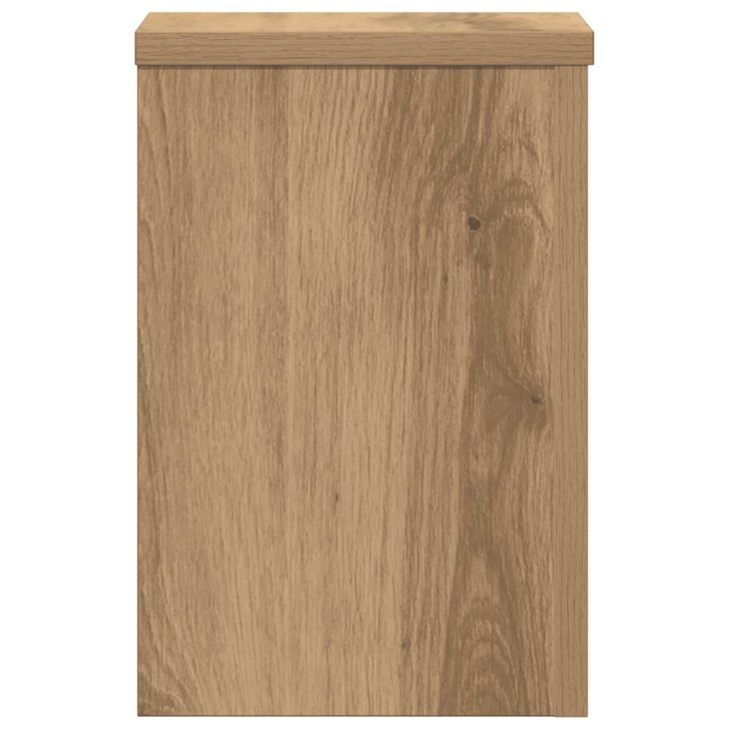 Lot de 2 supports pour plantes chêne artisanal en panneau de bois - 4
