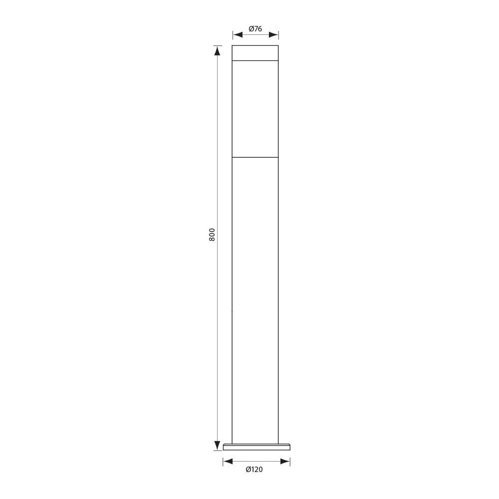 TOKYO Lampione LED attacco E27 acciaio inox palo 80cm impermeabile esterni luce giardino viale sentiero cortile 230V MISURA 80CM - 4