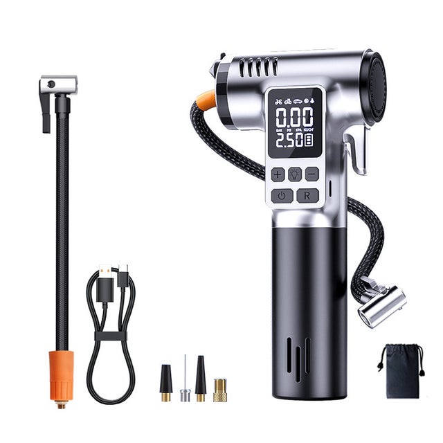 Gonfleur Pneu Vélo Portable YOUNGDO - Rechargeable, Manomètre Digital - Noir