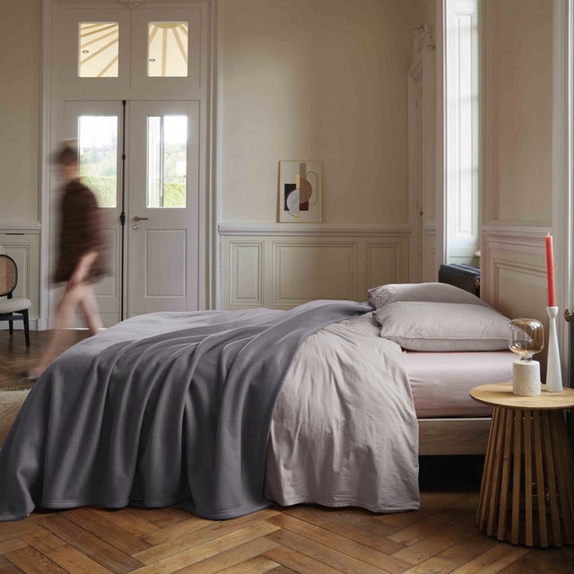 Couverture polaire 240x300 cm 100% Polyester 350 g/m2 TEDDY Gris Acier