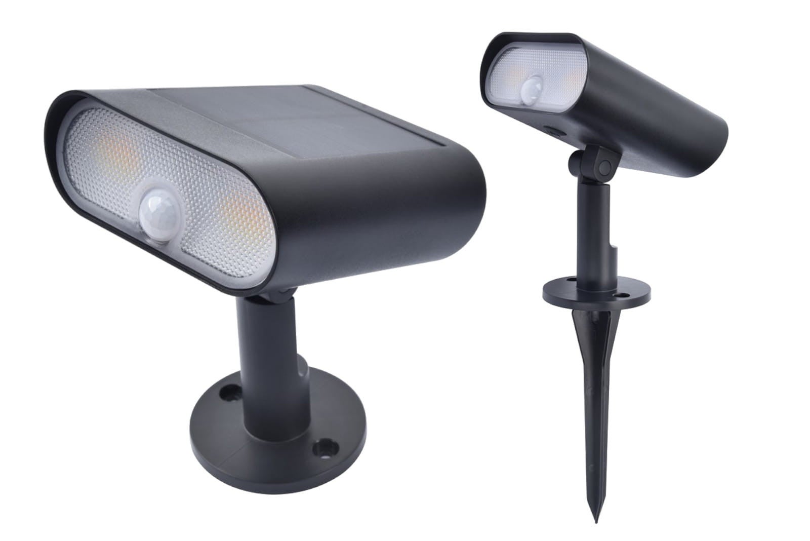 Lampa gruntowa wbijana solarna Ginbo czarna LED 7W 2600K-6000K 500lm wym: 8,6 x 10,9 x 15,5 cm tworzywo sztuczne Lutec