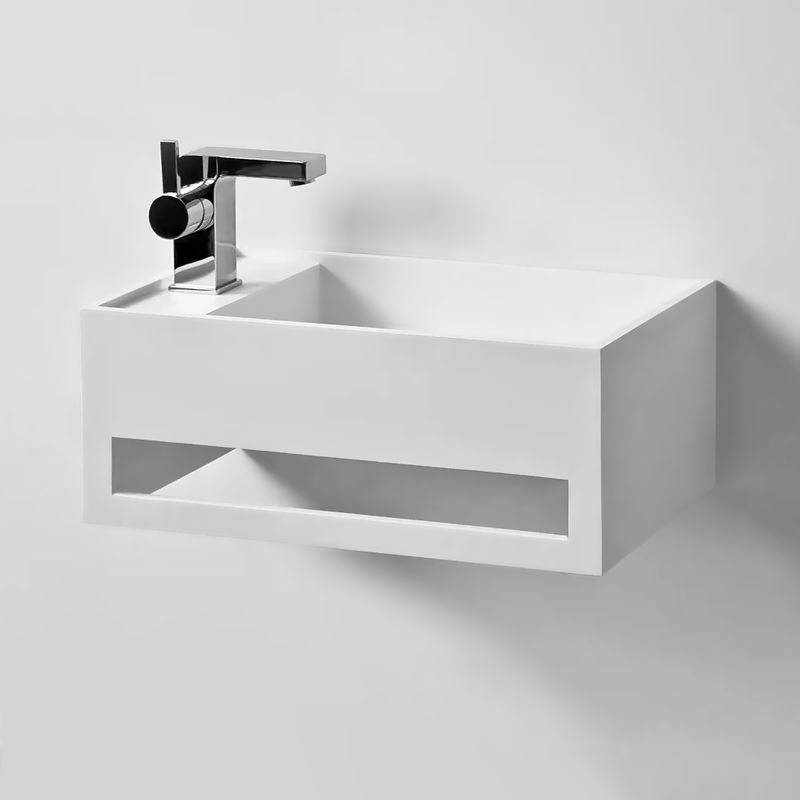 EASY 40 DROITE - Lave-mains suspendu en Solid Surface 40 x 25 x 20(h) cm - 2